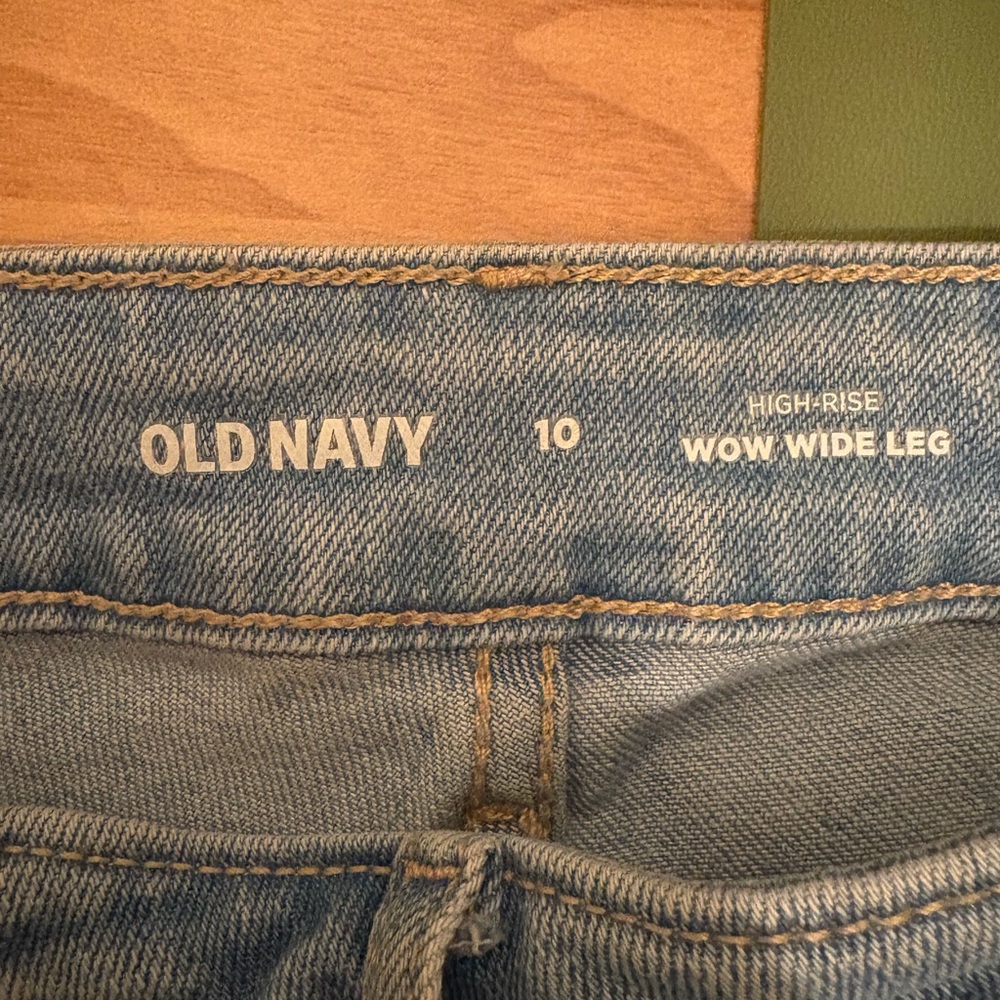 Old Navy Blue High-Rise Wide Leg Jeans